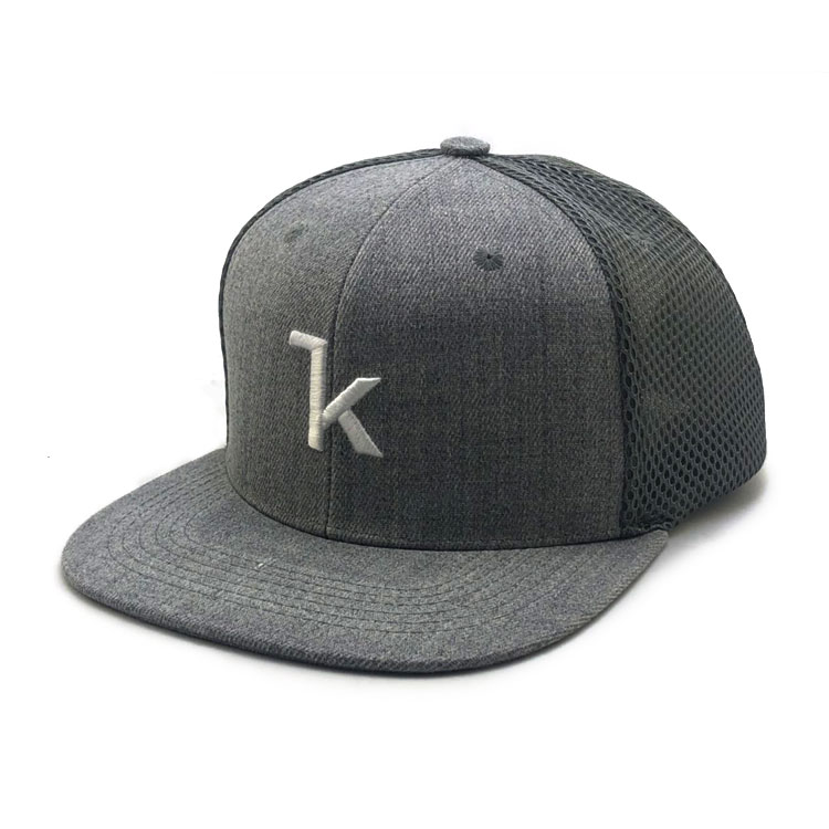 wholesale custom high quality vintage plain snapback mesh cap custom trucker hat embroidery